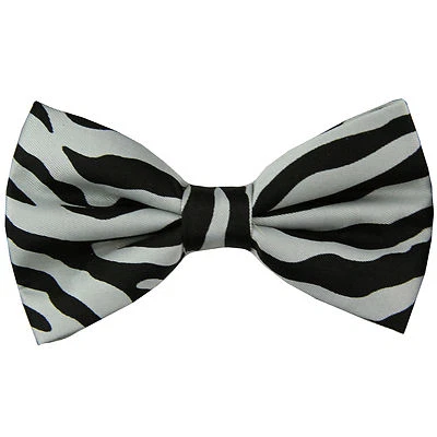 Nuevo Hombre Poliéster Pre-atado Pajarita Cebra Poliéster Boda Formal Fiesta Gris Foto 1 de 3