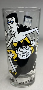 Boris And Natasha Pepsi Series P.A.T. Ward Black Letters 16 oz Glass 6 1/4" - Picture 1 of 11