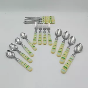 Stainless Steel Flatware - 4 Place Setting -Multi Colored Handles - Bild 1 von 6