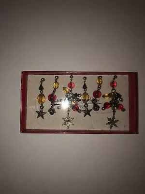 Pier 1 Juego de 6 Velas de Navidad Vacaciones Joyería Campanas Copo de Nieve Estrellas Cuentas Foto 1 de 4