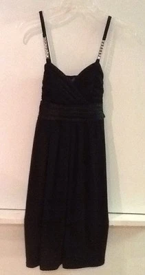 Vestido City Triangles S preto alça de espaguete cristais bling strass novo com etiquetas - Imagem 1 de 4