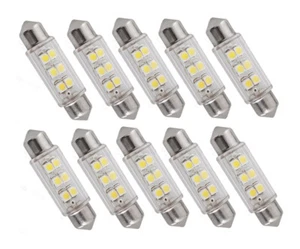 10X KFZ Weiß 6 SMD LED Lampe Sofitte Innenraum 39mm 12V 2W Auto - Bild 1 von 1