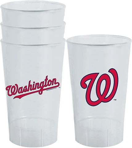 Washington Nationals 4 PACK SET OF PLASTIC / ACRYLIC TUMBLER 16 OZ Cover