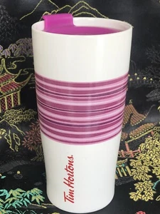 Tim Hortons Limited Edition 2015 Coffee Tumbler Ceramic Mug Purple With Lid - Picture 1 of 4