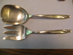 Vintage International Deepsilver versilberter Servierlöffel Gabel Jubiläum Rose - Bild 1 von 5