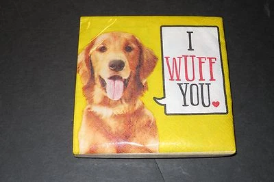 I wuff you paper napkins dog pet party  20ct 2ply NIP Free shipping US - Image 1 of 3