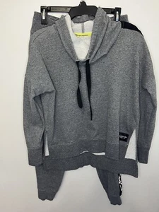 Calvin Klein Performance 2 Pc Set Crop Pullover Hoodie & Pants Womens Small Grey - Picture 1 of 19