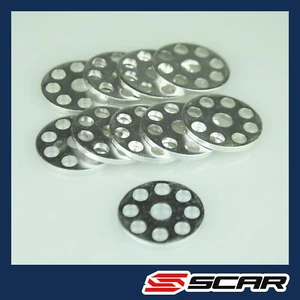 10 PIECES LIGHTWEIGHT DRILLED ALUMINIUM WASHERS M6 OUTSIDE DIAMETER 25mm SCAR - Picture 1 of 4