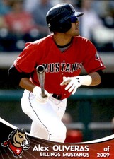 2009 Billings Mustangs Grandstand #25 Alex Oliveras Caguas Puerto Rico PR Card