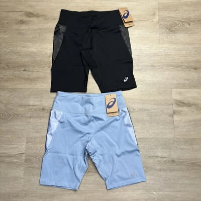 Лот из 2 Asics Kasane Sprinter сжатия шорты черный синий женщин средний новый с Ярлыками - Изображение 1 из 2