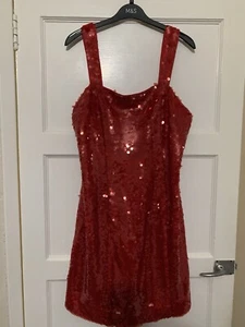 BNWT - M&S Ladies - Sequin Square Neck Mini Shift Dress - Valentines - Size 16 - Picture 1 of 9