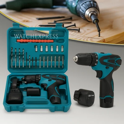 TRAPANO AVVITATORE PROFESSIONALE 2 BATTERIA 18V A LITIO + VALIGIA ACCESSORI 2025