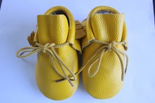 Genuine Leather Baby/Toddler Shoes- Yellow Tassel Boots