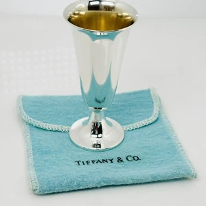 Tiffany & Co Argento Sterling Makers Shot Glass Cup Liquore Cordiale Bar Vetro - Foto 1 di 6