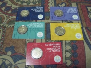 2 EURO COMMEMORATIVO FRANCIA 2021- OLIMPIADI 2024 COINCARD FDC SERIE 5 PZ - Foto 1 di 4