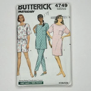 1990 Butterick UNCUT Pattern 4749 Dress Top Shorts Pants Pajamas Size 6-22 - Picture 1 of 3