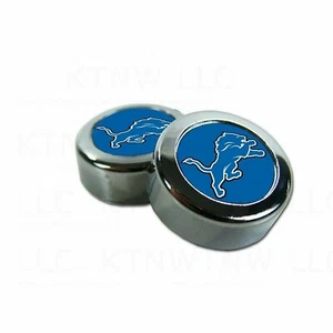 NEW Football NFL Detroit Lions License Plate Frame Screw Caps Bolt Covers Pair - Picture 1 of 1