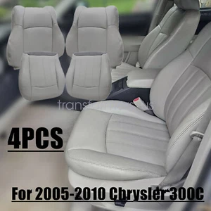 4PCS For 2005-2010 Chrysler 300C Both Side Bottom & Top Seat Cover Lt Gray - Picture 1 of 17