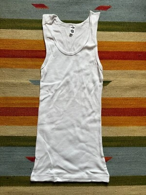 New Deadstock American Apparel Classic Girl Ribbed Tank Top white Sz M Medium - Image 1 of 3