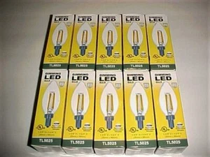 Lot/10 Tamarac TL5025 4W LED Dimmable Edison Candle Light Bulbs Candelabra Base - Picture 1 of 6