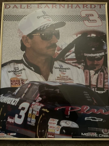 VINTAGE NASCAR DALE EARNHARDT FRAMED PHOTO THE INTIMIDATOR #3 GOODWRENCH Cover