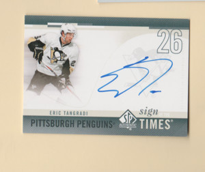 Eric Tangradi, Penguins 10/11 SP Authentic AUTO card #SOL-ET, books @$12us