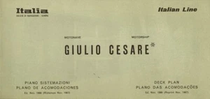 1966 Giulio Cesare Deckplan mit First & Tourist Classes + Innenfotos - Bild 1 von 3