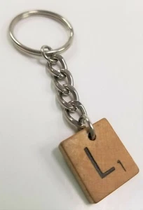 Keychain Scrabble Letter L Fob Key Ring Advert Wood A21a - Picture 1 of 2