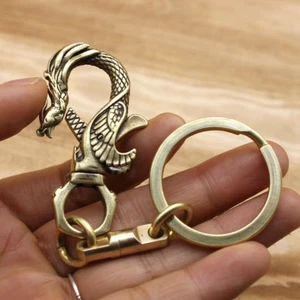 Solid Brass Key Chain Key Holder Pants Clip Keychains Keyrings Gift - Picture 1 of 4
