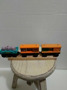 Thomas & Friends Wooden Railway MONKEY CAR ,HIPPO CAR AND BOX CAR Train GUC 