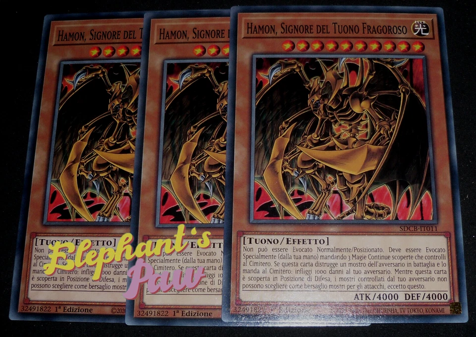 Yugioh - 3 X Hamon SIgnore del Tuono Fragoroso COMUNE - SDCB-IT011 1° Edizione - Immagine 1 di 1