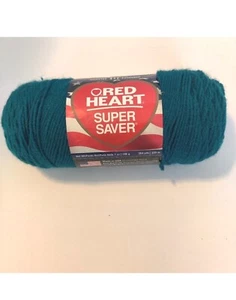 1 Skein of Red Heart Super Saver Yarn Real Teal 100% Acrylic 4 Ply 7 oz NOS - Picture 1 of 3