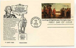 UX98 Desembarco de Oglethorpe, Georgia, 1733, Aristocrat Cachets, FDC - Imagen 1 de 1