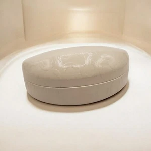 Coach Signature C Monogram Cream White Clamshell Eye Glasses Hard Case - Picture 1 of 6