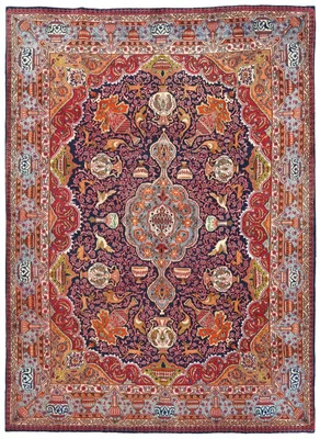 Alfombra oriental vintage anudada a mano 9'5X12'4 pies diseño pictórico alfombra de dormitorio Foto 1 de 4