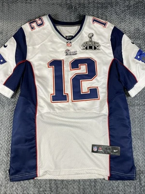 NFL Nike Super Bowl XLIX Patriots Tom Brady Jersey 12 Size 44 Men's White - Image 1 of 4