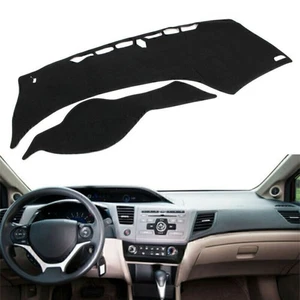 Black Polyester Dash Mat Dashboard Cover Dashmat For Honda Civic 2012-2015 13 14 - Picture 1 of 11