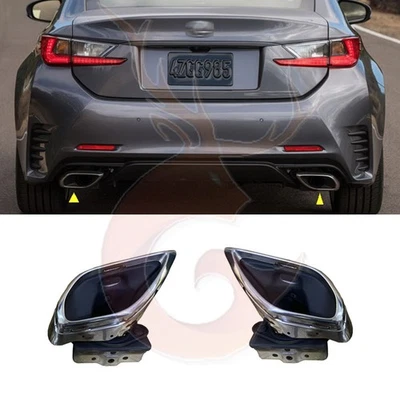 Un par de cubiertas de tubo de silenciador de escape trasero de acero inoxidable para Lexus RC350 2015-19 Foto 1 de 4