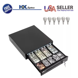 Cassetto contanti POS 13" resistente 4 banconote/5 monete, scomparto monete rimovibile, 24 V, RJ1 - Foto 1 di 8