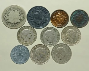 SUISSE X10 Lot 1 à 20 RAPPEN 1850 - 1963 SWITZERLAND  - Imagen 1 de 2
