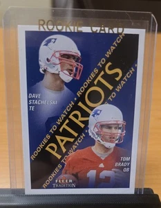 2000 Fleer Tradition - Rookies to Watch Tom Brady, Dave Stachelski #352 (RC) - Picture 1 of 2