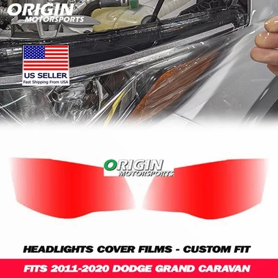 PreCut Headlights Clear Covers Bra Film Kit PPF Fits 2011-2020 GRAND CARAVAN - Изображение 1 из 4