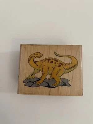 Sello de goma montado en madera de dinosaurio Hampton Art Plateosaurus RS18 Foto 1 de 4