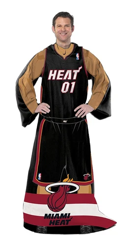 NBA Miami Heat Northwest Player's Uniform Comfy Throw Huddler Blanket w/Sleeves Cover