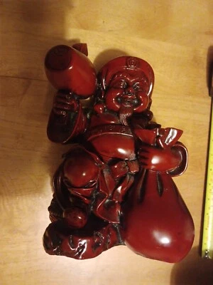 Large Vintage Cinnabar Buddha - Image 1 of 4