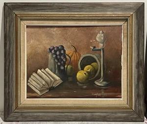 Vintage Still Life Oil Painting Fruit - Picture 1 of 13