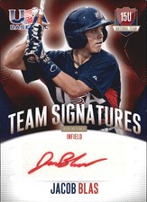 2014 USA Baseball 15U National Team Signatures Red Ink #48 Jacob Blas/25