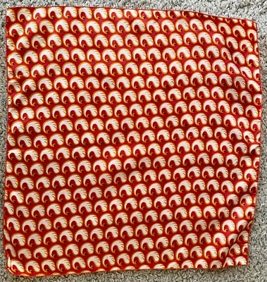 Винтажный квадратный шарф Berkshire ретро оранжевый дизайн ацетат 20 дюймов сделано в Японии - Изображение 1 из 4