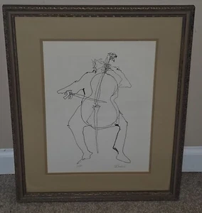Jamin Editions Titled Musician by Artist Brooks 1974 Framed 17.5 x 21.5 - Picture 1 of 3