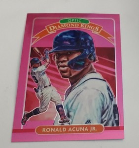 2020 RONALD ACUNA JR Panini Donruss Optic Diamond Kings PINK PRIZM Card #8 MINT